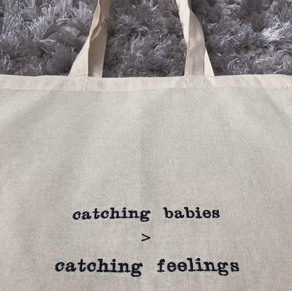 catching babies tote